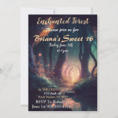 Enchanted Forest Sweet 16 Invitation (Devant)