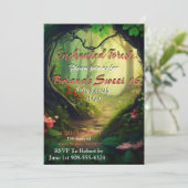 Enchanted Forest Sweet 16 Invitation Kaart (Staand voorkant)