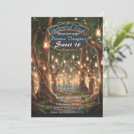 Enchanted Forest Sweet 16 Invitation Kaart
