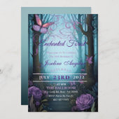 Enchanted Forest Sweet 16 Invitations (Devant / Derrière)