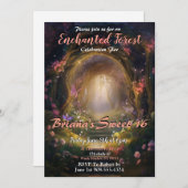 Enchanted Forest Sweet 16 Invitations (Devant / Derrière)
