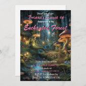 Enchanted Forest Sweet 16 Invitations (Devant / Derrière)