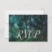 Enchanted Forest Trees Fairy Lights RSVP Response Kaart (Achterkant)