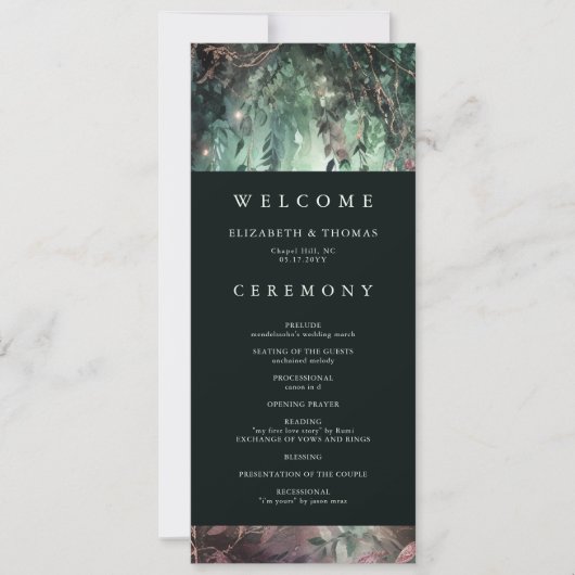 Enchanted Forest Vines Gold Mauve Programme de mar (Devant)