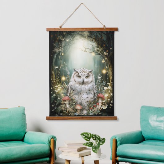 Enchanted Forest Woodland Uil Hangend Wandkleed (Woonkamer)