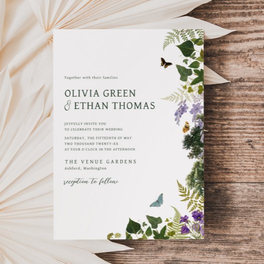 Enchanted Forest  Woodland Wedding Invitati Kaart