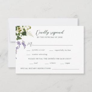 Enchanted Forest  Woodland Wedding RSVP Kaartje