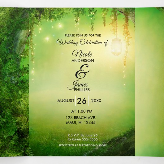 Enchanted Forest Woods Triple Wedding Programme (Intérieur au milieu)