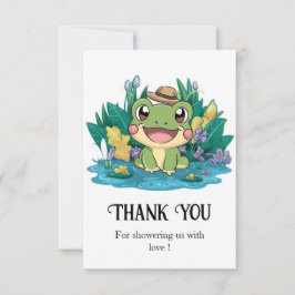 Enchanted  Frog Baby shower Bedankkaart
