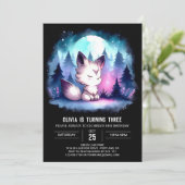 Enchanted Fun Wolf Verjaardag Kaart (Staand voorkant)