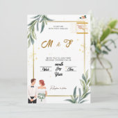 Enchanted Garden bruiloft uitnodiging | grillig (Staand voorkant)