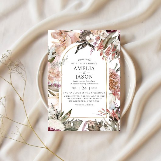 Enchanted Garden Elégant Floral Boho Invitation