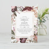 Enchanted Garden Elegant Floral Boho Invitation Kaart (Staand voorkant)