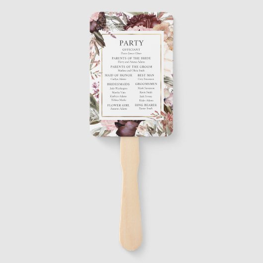 Enchanted Garden Elegant Floral Boho Programme Han Handwaaier (Achterkant)