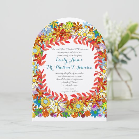 Enchanted Garden Fairytale Invitations de mariage (Debout devant)