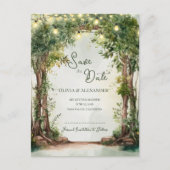 Enchanted Garden String Lights Save the Date Aankondigingskaart (Voorkant)