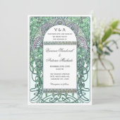 Enchanted Garden Vintage Wedding Invitting Kaart (Staand voorkant)