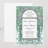 Enchanted Garden Vintage Wedding Invitting Kaart (Voorkant / Achterkant)