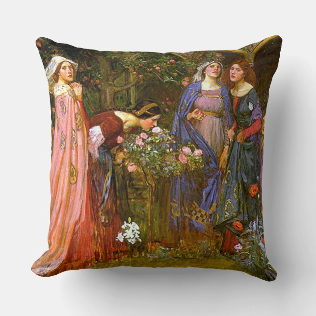 Enchanted Garden Waterhouse Fine Art Kussen (Voorkant)