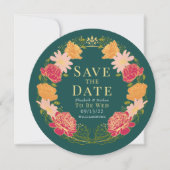 Enchanted Garden Wreath Wedding QR Bewaar de datum Kaart (Voorkant)