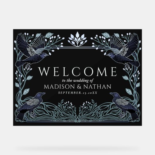 Enchanted Gothic Raven Wedding Welcome Black (Recto)