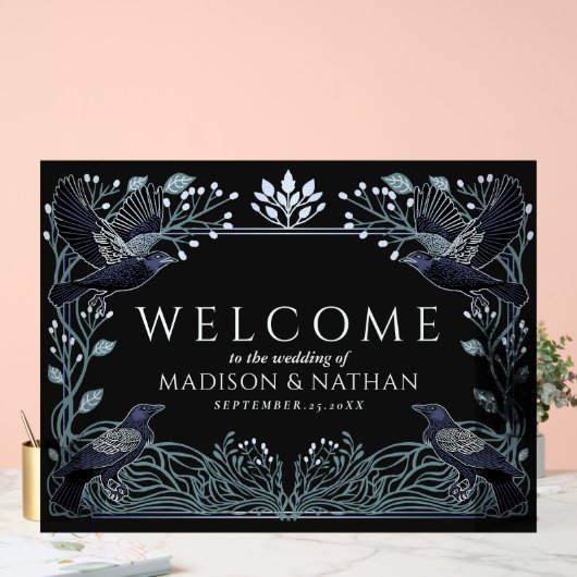 Enchanted Gothic Raven Wedding Welcome Black (Mariage)