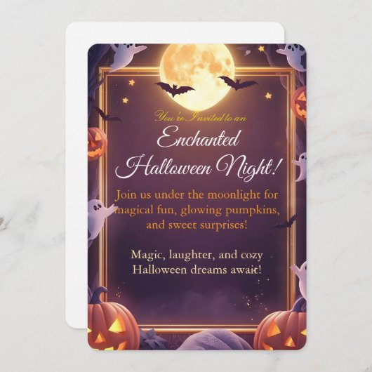 Enchanted Halloween Night Invitation Card (Devant / Derrière)