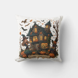 Enchanted Haunted House Halloween Kussen