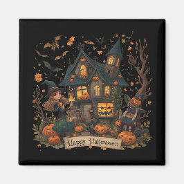 Enchanted Haunted House Halloween Magneet