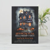 Enchanted Haunted House Halloween Party Kaart (Staand voorkant)