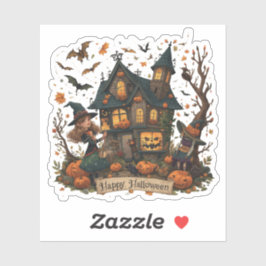 Enchanted Haunted House Halloween Sticker