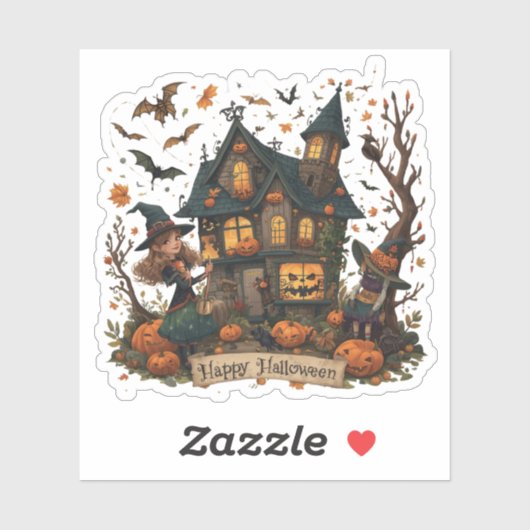 Enchanted Haunted House Halloween Sticker (Vel)