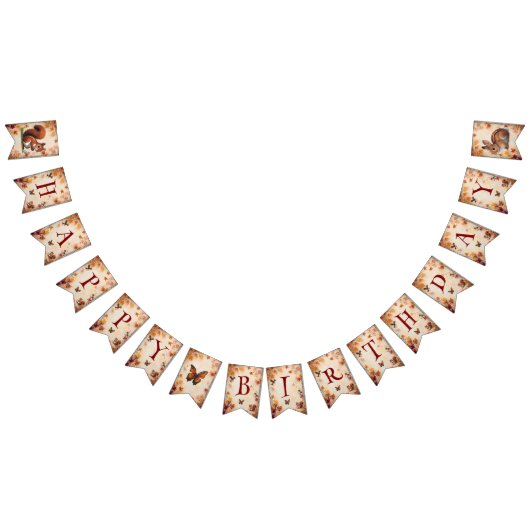 Enchanted Herfst Woodland Animals Bunting Banner (Alle)