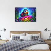 Enchanted Ladybug zachte gloeiende fantasie bloem Canvas Afdruk (Insitu (Slaapkamer))