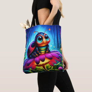 Enchanted Ladybug zachte gloeiende fantasie bloem Draagtas
