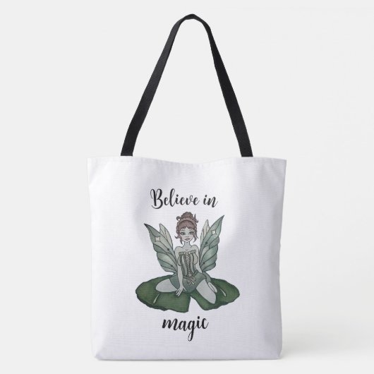 "Enchanted Lily Pond" herbruikbare Canvas tas (gro (Achterkant)