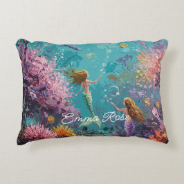 Enchanted Mermaid Underwater Scene Accent Kussen