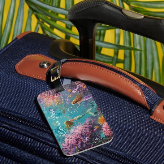 Enchanted Mermaid Underwater Scene Bagagelabel (Voorkant Insitu 1)