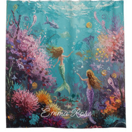 Enchanted Mermaid Underwater Scene Douchegordijn