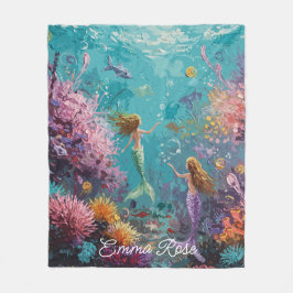 Enchanted Mermaid Underwater Scene Fleece Deken