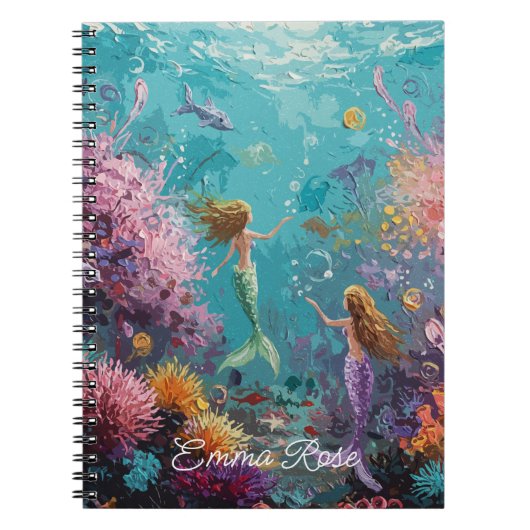 Enchanted Mermaid Underwater Scene Notitieboek (Voorkant)