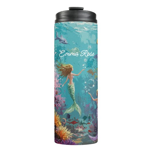 Enchanted Mermaid Underwater Scene Thermosbeker (Voorkant)