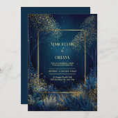 Enchanted Midnight Forest Wedding Kaart (Voorkant / Achterkant)