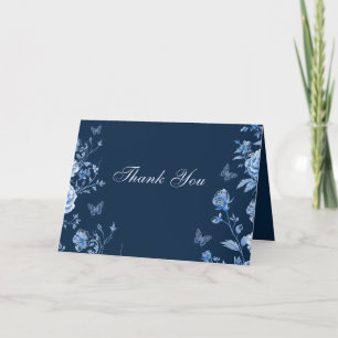 Enchanted Midnight Spring Flowers Wedding Bedankkaart