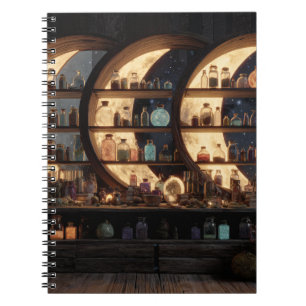 Enchanted Moon Phase Potion Shelf Notitieboek