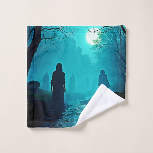 Enchanted Moonlight Forest Spirits Bad Handdoek (Wasdoekje)