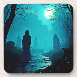 Enchanted Moonlight Forest Spirits Bier Onderzetter