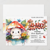 Enchanted Mushroom Fantasy Baby shower Kaart (Voorkant / Achterkant)