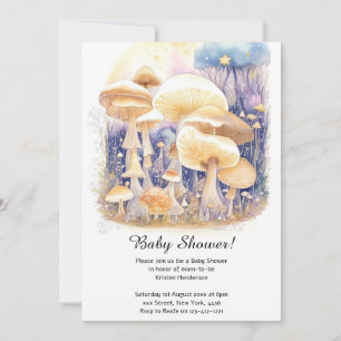 Enchanted Mushroom Forest Baby shower Invitation Kaart