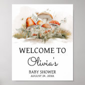 Enchanted Mushroom Forest Baby shower Welkom Poster (Voorkant)